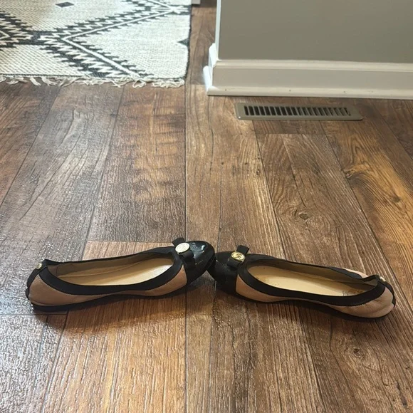 Michael Kors Black and Tan Ballet Flats - Picture 3 of 4